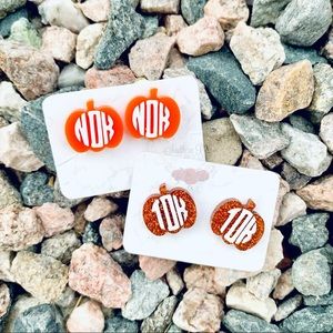 Monogram pumpkin earrings